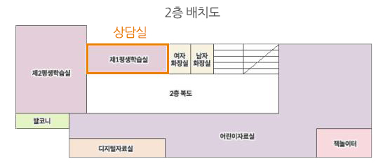 권역별 상설 대입상담실 장소 안내: 영일도서관 2층